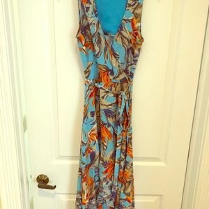 Lulus blue flower wrap dress